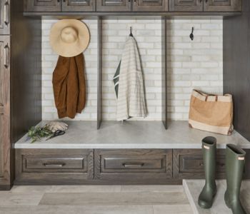 Pietra Grafite mudroom bench