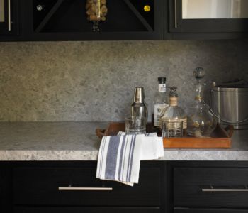 Silver Shalestone kitchen countertop and backsplash