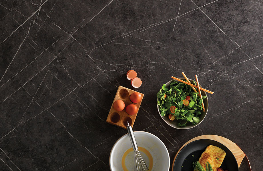 Ferro Grafite is inspired by the marbles of Iran, one of the world’s richest sources of sought-after stones. It is an elegant marble of intense color brightened by strong white veins that give it light and movement. Ferro Grafite is a beautifully veined and brecciated marble is created when fissures in the stone caused by movement and shifting of the Earth are filled with calcite.